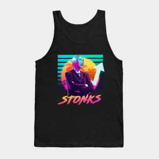 Stonks, Dank memes, vintage v1 Tank Top